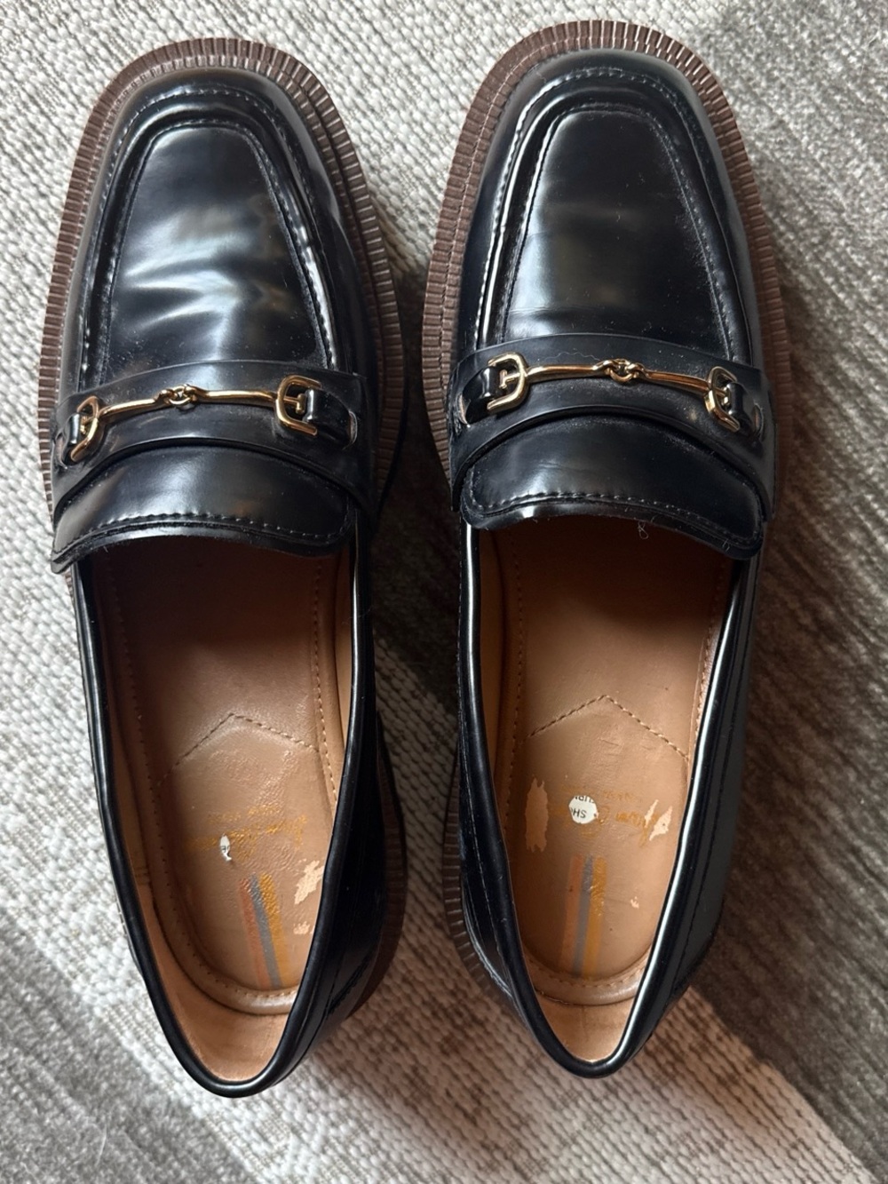 Sam Edelman Black Leather Gold-Bit Men’s Loafers